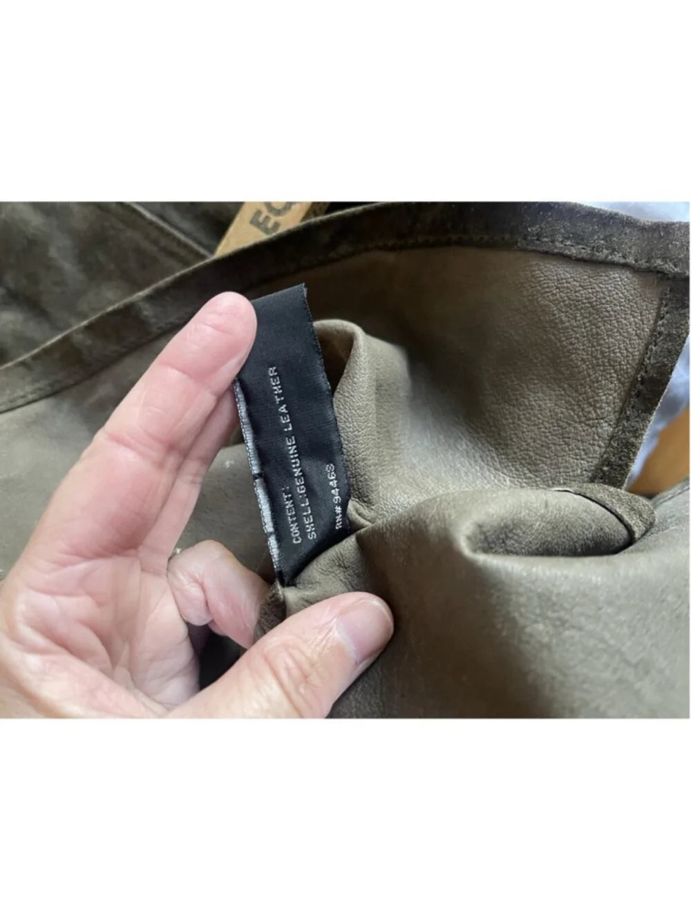 Vtg Y2K Claiborne Suede Jacket Dark Brown Leather Button Down Heavy Shacket XL